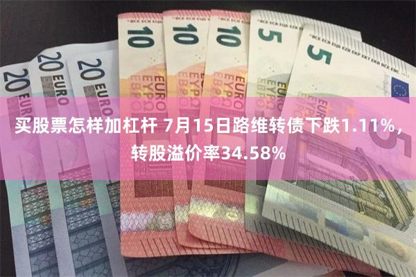 买股票怎样加杠杆 7月15日路维转债下跌1.11%，转股溢价率34.58%