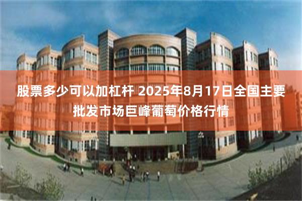 股票多少可以加杠杆 2025年8月17日全国主要批发市场巨峰葡萄价格行情